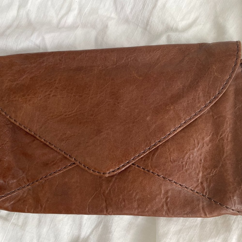 Antonio Melani Brown Distressed Leather Clutch